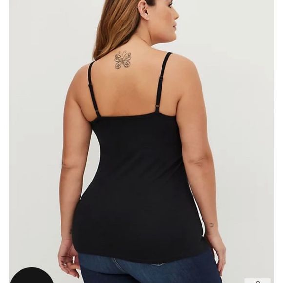 Torrid tank top cami 4x black criss cross fox cami - Picture 3 of 5